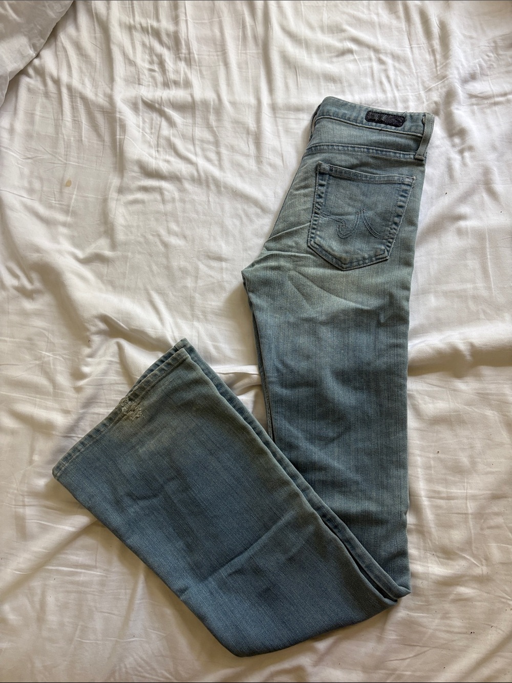 Vintage AG Adriano Goldschmied Women's Light Blue Straight Jeans